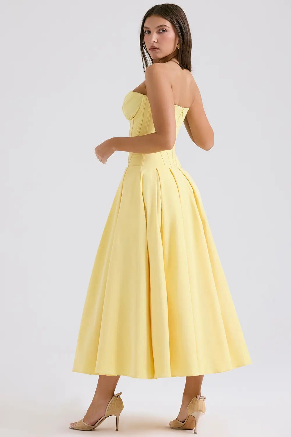 Evelyn Model Corset Midi Dress