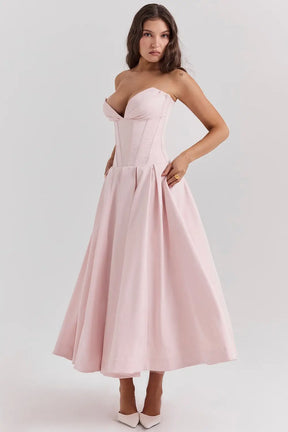 Evelyn Model Corset Midi Dress