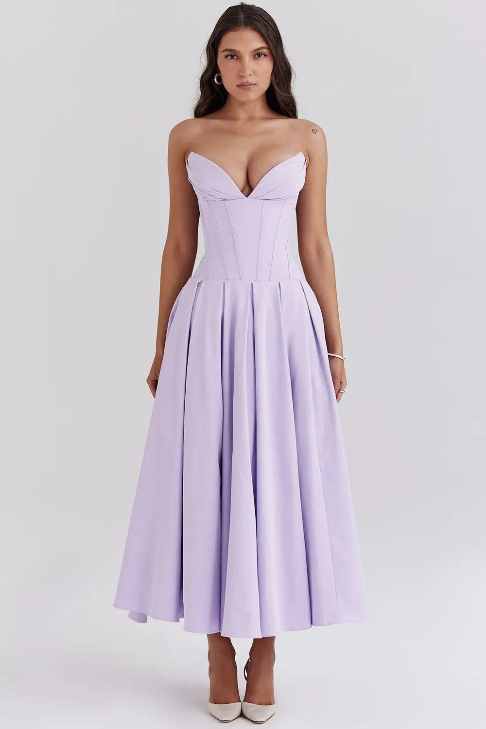 Evelyn Model Corset Midi Dress
