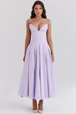 Evelyn Model Corset Midi Dress