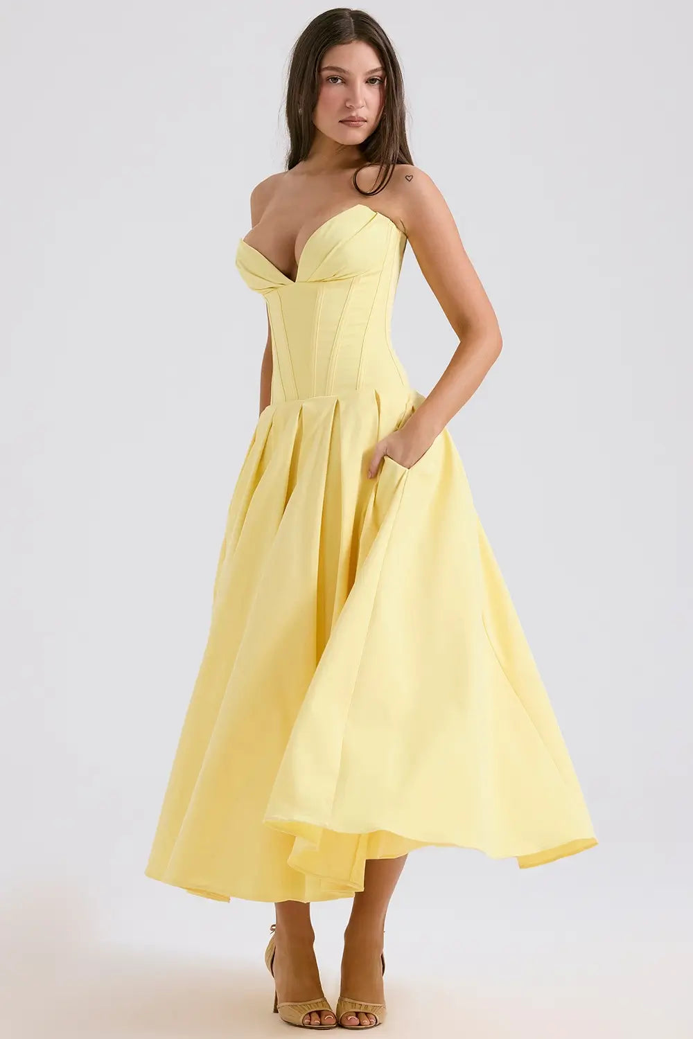 Evelyn Model Corset Midi Dress