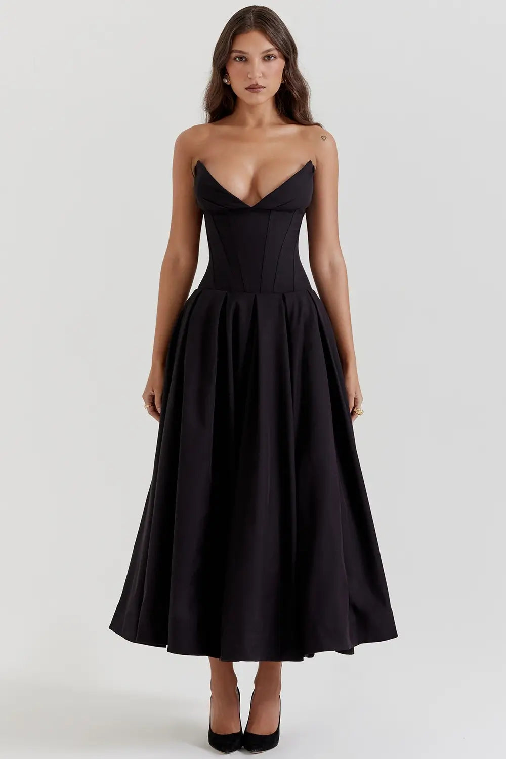 Evelyn Model Corset Midi Dress